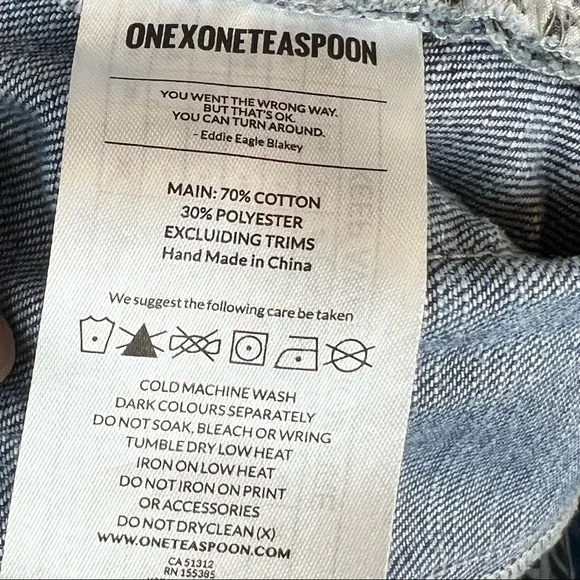 EUC One Teaspoon 2020 Medium Wash Two-Tone Distressed Denim Mini Skirt - Picture 11 of 12